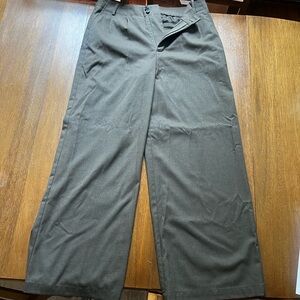 Madewell Olive Harlow Wide-Leg Trouser in Brushed Twill